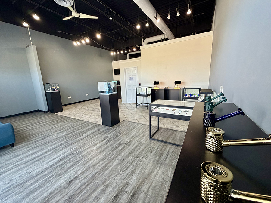Interior of the American Made Cannabis dispensary in Jordan, Minnesota